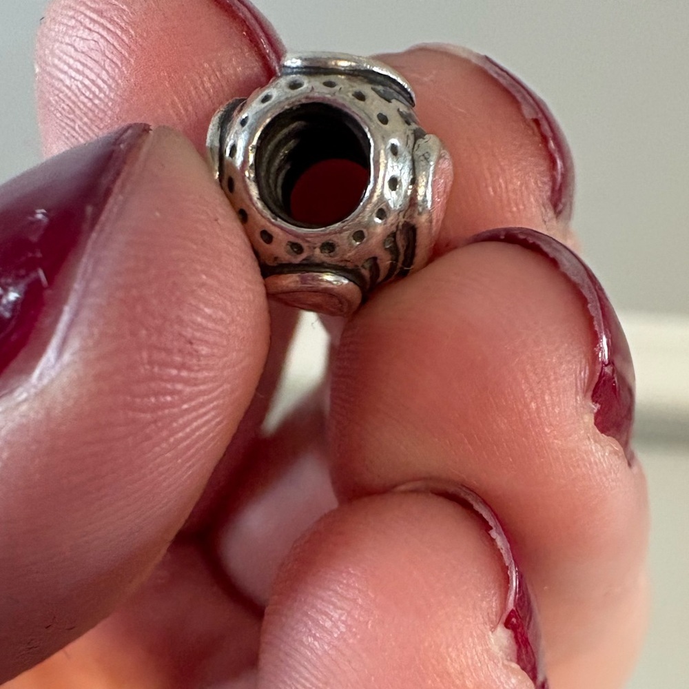 Pandora Sterling Silver Pink Rose Enamel Heart Bead | Love Charm - Picture 3 of 6